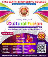 Cultural Fusion 2K25 National Level Cultural Competition Poster